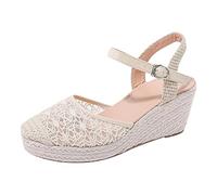 Sandalias Plataforma Mujer Verano Alpargatas Comodas Sandalias De Vestir Esparto Cuña Cierre De Hebilla Cerradas Moda Yute Sandalia Elegantes Flexibles Tacon Zapatos Antideslizantes Boda Novia Baratas