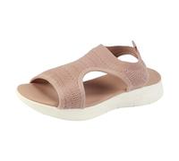 Sandalias plateau para mujer con diseño de fußbett, sandalias de sommer offene fr Freizeit Urlaub Strand und Alltag, leichte Komfortschuhe Stabiler Laufsohle modernem Look, Red, 38.5 EU