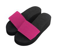 Sandalias Playa Mujer Piscina Barefoot Suaves Sandalias De CuñA De Verano Para Mujer, Chanclas TacóN Grueso Con Personalidad, Zapatos Pantuflas Verano Playa Barefoot Plataforma (Hot Pink, 35)