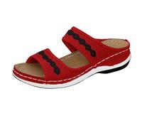 Sandalias Playa Mujer Verano Chanclas Chica Zapatillas de Verano Para Mujer Con Tacón Bajo Ligeras Y Transpirables A La Para Exteriores de Talla Grande Sandalia Ortopedica (Red 40)