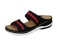 Sandalias Playa Mujer Verano Chanclas Chica Zapatillas de Verano Para Mujer Con Tacón Bajo Ligeras Y Transpirables A La Para Exteriores de Talla Grande Sandalia Ortopedica (Black 43)