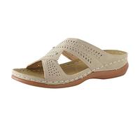 Sandalias Playa Mujer Verano Chanclas Flip Flop Sandalias de Mujer Nuevo Sólido Tacón de Cuña Cómodo Y Ligero Zapatos Sin Cordones Sandalia Ortopedica Chanclas Goma (Beige 42)