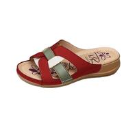Sandalias Playa Zapatillas Mujer Verano Casa Sandalias de Verano Para Mujer 2026 Cómodas Y Sin Cordones Con Y Elegante Transparentes Chanclas Hebillas (Red 41)
