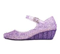 Sandalias Princesa cuña para bebé niñas niños pequeños Zapatos Cosplay Toddler Zapatillas (Purple, 3-3.5 Years)