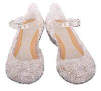 Sandalias Princesa cuña para bebé niñas niños pequeños Zapatos Cosplay Toddler Zapatillas (White, 4-4.5 Years)