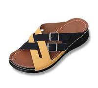 Sandalias robustas para mujer, sandalias ligeras ortopédicas, zapatos de verano bohemios, zapatos de agua, zapatos de natación, zapatos de playa, cómodos, zapatos de playa, zapatos de piel para fiesta