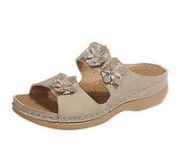 Sandalias robustas para mujer, sandalias planas ortopédicas, zapatos de verano bohemios, zapatos de agua, zapatos de natación, zapatos de playa, zapatos ligeros, zapatos de playa, zapatos de piel para