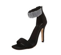 Sandalias Sandalias Cubierta de Verano The Stilettos High Heel Square Head On Party Shoesschwarz, 4.5 Reino Unido