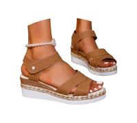 Sandalias sin Cordones con Tira y diseño bajo para una sensación de Verano y Comodidad para Uso Diario. (Brown, 43)
