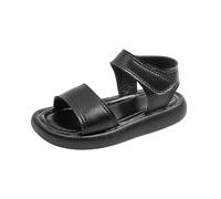 Sandalias Suela Suave Sólida Zapatos de Playa Sandalias de Cuero para Niñas Zapatillas Propósito Zapatillas Bicicleta Sandalias Mujer, Negro , 24.5 EU
