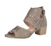Sandalias Tacón Mujer Sandalias Mujer Tacón Sandalia Verano Cómodo Cómodo Con Tacón Tacones Altos Con Cordones Con Correa De Tobillo Peep Toe Verano Zapatos Verano, Caqui 3, 37 EU