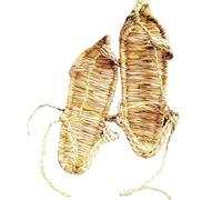 Sandalias tejidas transpirables - Sandalia de paja para hombres y mujeres Sandalias de paja tejidas a mano calientes casuales al aire libre playa zapatos ligeros, amarillo, 42 EU