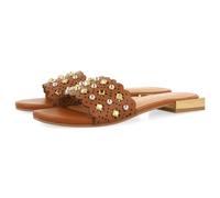 SANDALIAS TIPO PALA COLOR CUERO CON ADORNOS DE TACHAS PARA MUJER LABIN