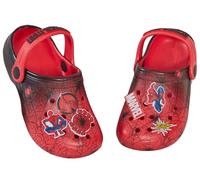 Sandalias Tipo Zuecos de Spiderman para niños, Spidey y Sus increíbles Amigos, con dijes, Insignias, Deslizadores de Verano con Correa en el Tobillo, Zapatos de Playa