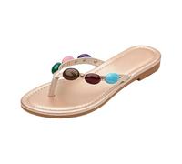Sandalias Verano Mujer tanga para mujer, ligeras, decorativas y con suela fina. (Rose Gold, 40)