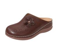 Sandalias Vestir Mujer Verano Zapatillas de Playa Sandalias Baotou de Verano Para Mujer Con Y Hueca Con Gruesa Y Ancho Para La Mitad Del Pie Sandalia Ortopedica Chanclas (Brown 40)