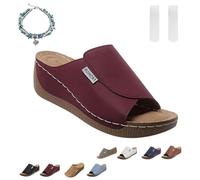 Sandalias VivaStep para mujer, sandalias VivaStep ergonómicas y antideslizantes para aliviar el dolor, ortopédicas descalzas y puntera abierta, Red, 39.5 EU