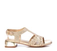 XTI - Sandalia Mujer Oro - Calzado Cómodo y Versátil - Moda casual - Modelo 14381301 (Talla 38)