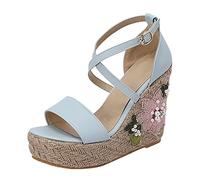 Sandalias y chanclas para mujer, sandalias ortopédicas de cuña extra ancha para mujer, plataforma de verano, correa de tobillo, deslizadores antideslizantes para mujer, zapatos de vestir para caminar