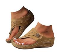 Sandalias y chanclas para mujer, sandalias ortopédicas de cuña para mujer, puntera abierta, ajuste ancho, poste para caminar, soporte de arco, sandalias de verano con suela suave, antideslizantes