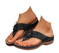 Sandalias y chanclas para mujer, sandalias ortopédicas de cuña para mujer, puntera abierta, ajuste ancho, poste para caminar, soporte de arco, sandalias de verano con suela suave, antideslizantes