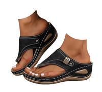 Sandalias y chanclas para mujer, sandalias ortopédicas de cuña para mujer, puntera abierta, ajuste ancho, poste para caminar, soporte de arco, sandalias de verano con suela suave, antideslizantes