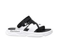 Sandalias y pantuflas de verano para hombre, con parte inferior suave, informales, deportivas, acolchadas, para playa, atléticas, anchas, Black, 8 UK XX-Narrow
