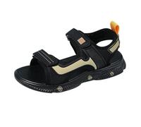 Sandalias y toboganes fáciles de cerrar a presión para niños y niñas. Correas ajustables, Gold, 13 UK Child 3X-Narrow