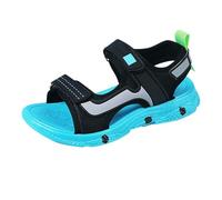 Sandalias y toboganes fáciles de cerrar a presión para niños y niñas. Correas ajustables, Green, 4.5 UK 3X-Narrow