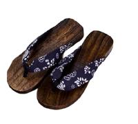 Sandalias Zuecos de Madera para Mujeres Antideslizante Chanclas Estilo Japonés Zapatillas,Madera de Tung Ligera y Cómoda Sensación Fuerte Zuecos Masculinos Casuales(Size:EU 41,Color:Azul)