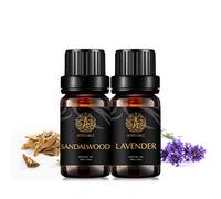 Sándalo aromaterapia Aceites esenciales establecidos, 100% de aceites esenciales puros lavanda set, 2 x 10 ml de sándalo y lavanda aceites perfumados, perfumes de aceites esenciales de lavanda