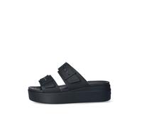 Crocs Mujer Brooklyn Buckle Low Wedge Sandalia, Black, 34/35 EU