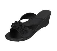 Sandals Women Zapatillas Casa Mujer Verano Zapatillas de Verano Nuevas de Europa Y Unidos Con Fondo Grueso Y Flores Huecas Comercio Sandalias Mujer Deportivas (Black 43)