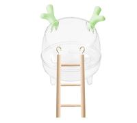 Sandbadewanne Für Hamster, Hamsterbad Mit Leiter, Geräumige Hamster-Sandbadebox Mit 360-Grad-Sicht - Leicht Zu Reinigende Staubbadebox Mit Dusche Und Grabraum Für Lemminge Und Hamster