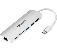 Sandberg 136-18 - Adaptador USB-C Dock (HDMI, LAN, SD, USB, 61 W), Aluminio
