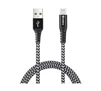 Sandberg (441-35 Survivor Cable Lightning, nailon trenzado doble, negro, 1 m