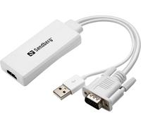 Sandberg 508-78 - cable hdmi adaptador (usb, vga), blanco