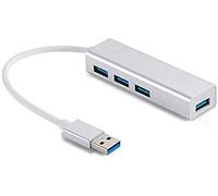 SANDBERG USB 3.0 Hub 4 Puertos Saver - USB 3.2 Gen 1 (3.1 Gen 1) Type-A - USB 3.2 Gen 1 (3.1 Gen 1) Type-A - 5000 Mbit/s - Plata - Aluminio - 1 pc(s)