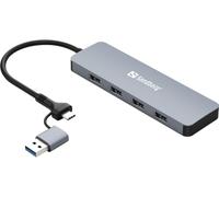 Sandberg USB-C/A a 4 concentradores USB 3.0 USB-C/A a 4 concentradores USB 3.0, 136-63 (USB-C/A a 4 concentradores USB 3.0)