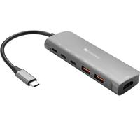 Sandberg usb-c dock hdmi + 2xusb-a + 2xusb-c + pd100w alámbrico usb 3