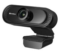 Sandberg USB Fhd 2Mp Webcam con micrófono, 1080P, 30Fps, Lente de Cristal, 60°, Clip-On/Stand, 5 años de garantía