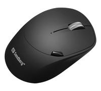 Sandberg Wireless Mouse Pro Recharge, Ratón óptico inalámbrico 2,4 GHz+BT, 1600 dpi, Negro
