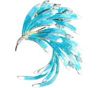 Sandblasting Stone Blue Color Yellow Wing Feathers Metal Brooch Female Needle Coat Accessories brooches for Women
