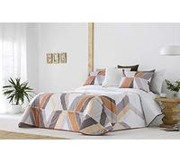 SANDECO - Edredón Conforter Soria Estampado con 2 Fundas de Cojín - Cama 135 - Color Teja C02