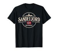 Sandefjord Noruega Montaña Paisaje Círculo Diseño Camiseta gráfica económica