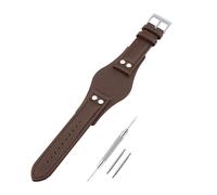 SANDEIN Correa de reloj compatible con Fossil, correa de repuesto de piel suave de 22 mm con hebilla de acero inoxidable para correas de reloj Fossil CH2564 CH2565 y CH2891 (marrón + hebilla plateada)