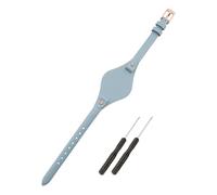 SANDEIN Correa de reloj compatible con Fossil, correa de repuesto de piel suave de 8 mm para Fossil ES3077, ES3148, ES3262 y ES4119 ES4176 (Aqua Blue + Rose Golden Buckle)