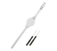 SANDEIN Correa de reloj compatible con Fossil, correa de repuesto de piel suave de 8 mm para Fossil ES3077 ES3148 ES3262 y ES4119 ES4176 (blanco + hebilla plateada)