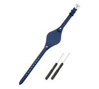 SANDEIN Correa de reloj compatible con Fossil, correa de repuesto de piel suave de 8 mm para Fossil ES3077 ES3148 ES3262 y ES4119 ES4176 Series (azul oscuro + hebilla plateada)