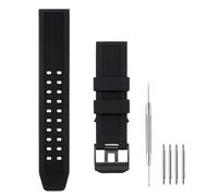 SANDEIN Correa de reloj compatible con Luminox, correa de muñeca de repuesto de silicona de goma suave para reloj Luminox 3050 8800 y 3950, negro (negro + hebilla negra)